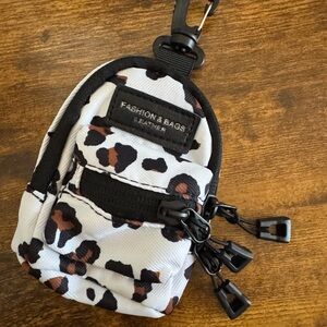 Leopard Print Mini Backpack Keychain bag charm